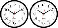 HIPPIH 2 Pack Silent Wall Clock, 10 Inch Non Ticking Quiet Digital Sweep Decorative Battery Operated Wall Clocks for Living Room Bedroom Kitchen School Office Decor, Black