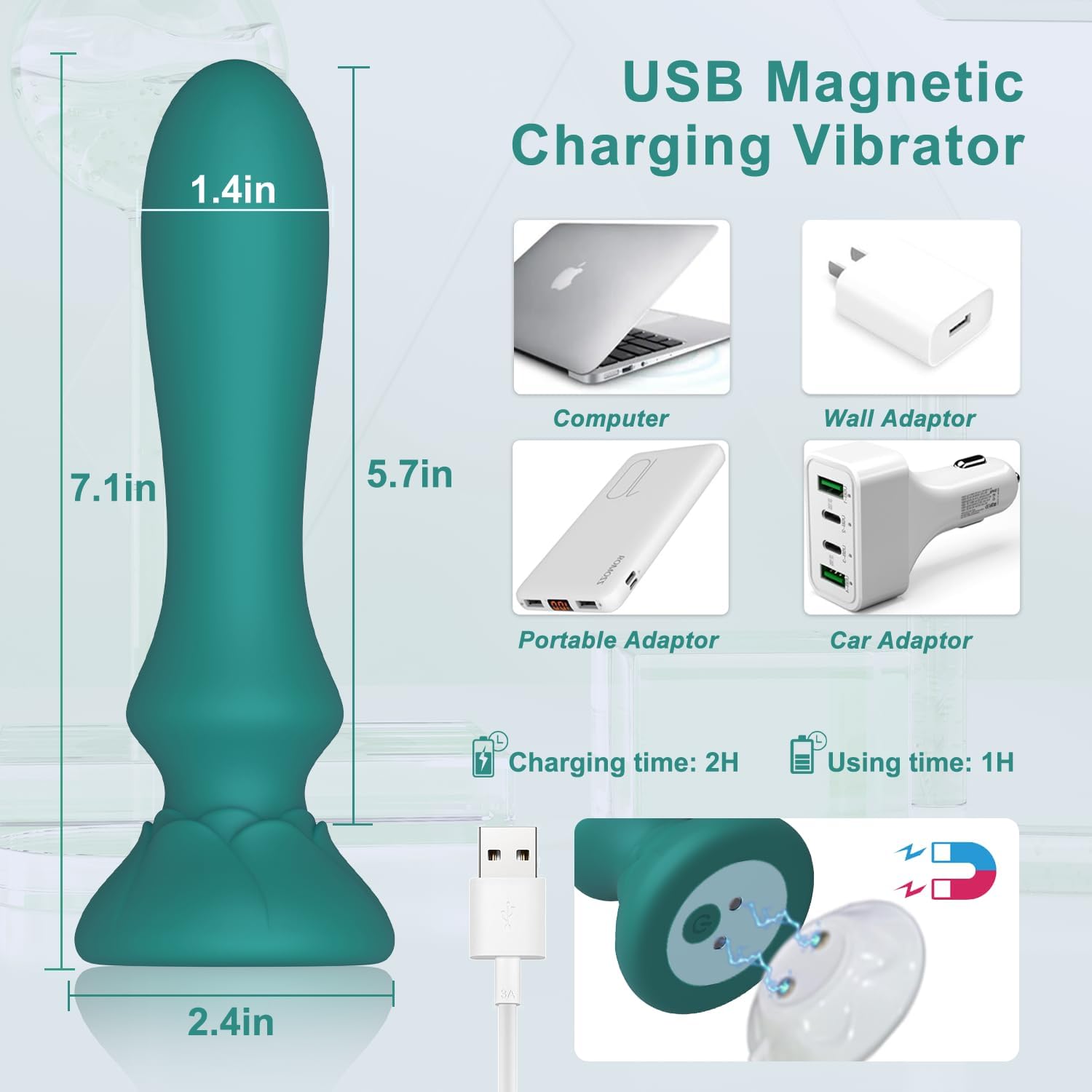 G Spot Vibrator with 10 Vibration Modes, Vibrating Dildo for Vagina and Anal Stimulation, Rose Vibrator Toy Sex Stimulator for Women, Adult Sex Toys for Solo Play or Couples