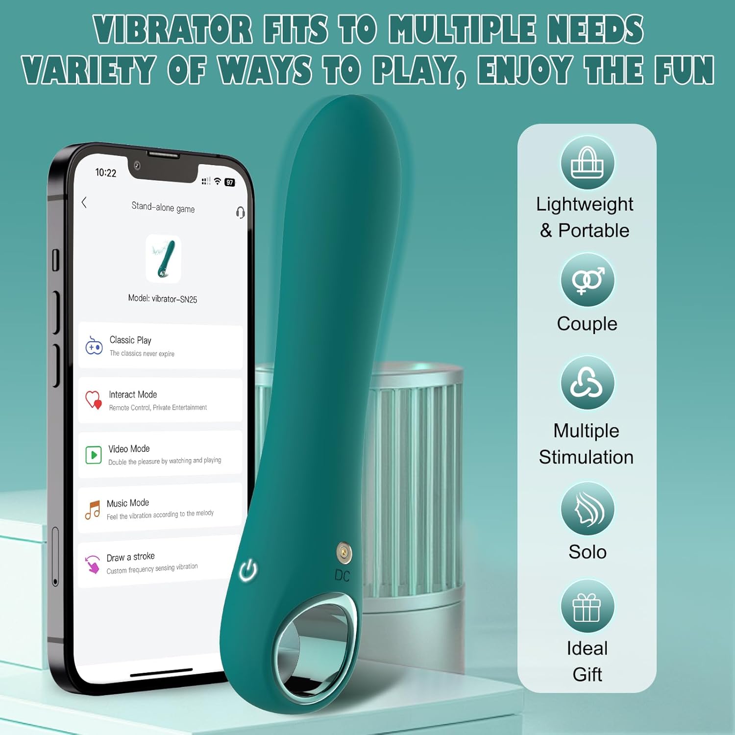 G Spot Dildos Sex Toys- APP Control Vibrating Dildo Vibrator with 10 Vibrations, Female Adult Sex Toy for Women Silicone Powerful Massagers for Clitoral Vagina Nipple Stimulation(APP Green)