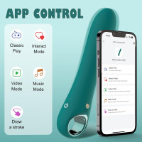 G Spot Dildos Sex Toys- APP Control Vibrating Dildo Vibrator with 10 Vibrations, Female Adult Sex Toy for Women Silicone Powerful Massagers for Clitoral Vagina Nipple Stimulation(APP Green)