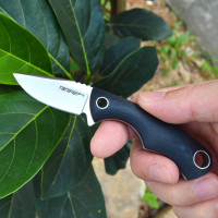 TONIFE Neck Knife Mini Outdoor Survival Fixed Blade Knife, EDC High Hardness Sharp Blade 1.7'' Portable Neck with Kydex Sheath and Ball Chain (black)