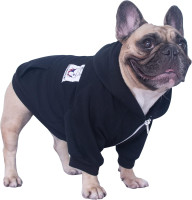 iChoue French Bulldog Frenchie Clothes Hoodies for Dogs Pug English Boston Terrier Bully Pitbull Corgi Sweatshirt Sweater Clothing - Black/XLarge Classic Hoodie Black X-Large ( 45 - 55 lbs )
