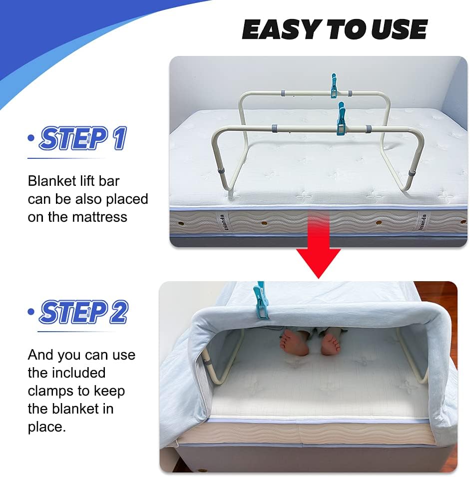 Zelen Blanket Lifter for Feet Lift Bar Sheet Riser Foot Tent Blanket Support Holder 26-34'' Adjustable Bed Cradle Assistance Device Hospital Bed Rail Accessories Leg Knee Ankle Post Surgery Recovery Standard