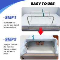 Zelen Blanket Lifter for Feet Lift Bar Sheet Riser Foot Tent Blanket Support Holder 26-34'' Adjustable Bed Cradle Assistance Device Hospital Bed Rail Accessories Leg Knee Ankle Post Surgery Recovery Standard