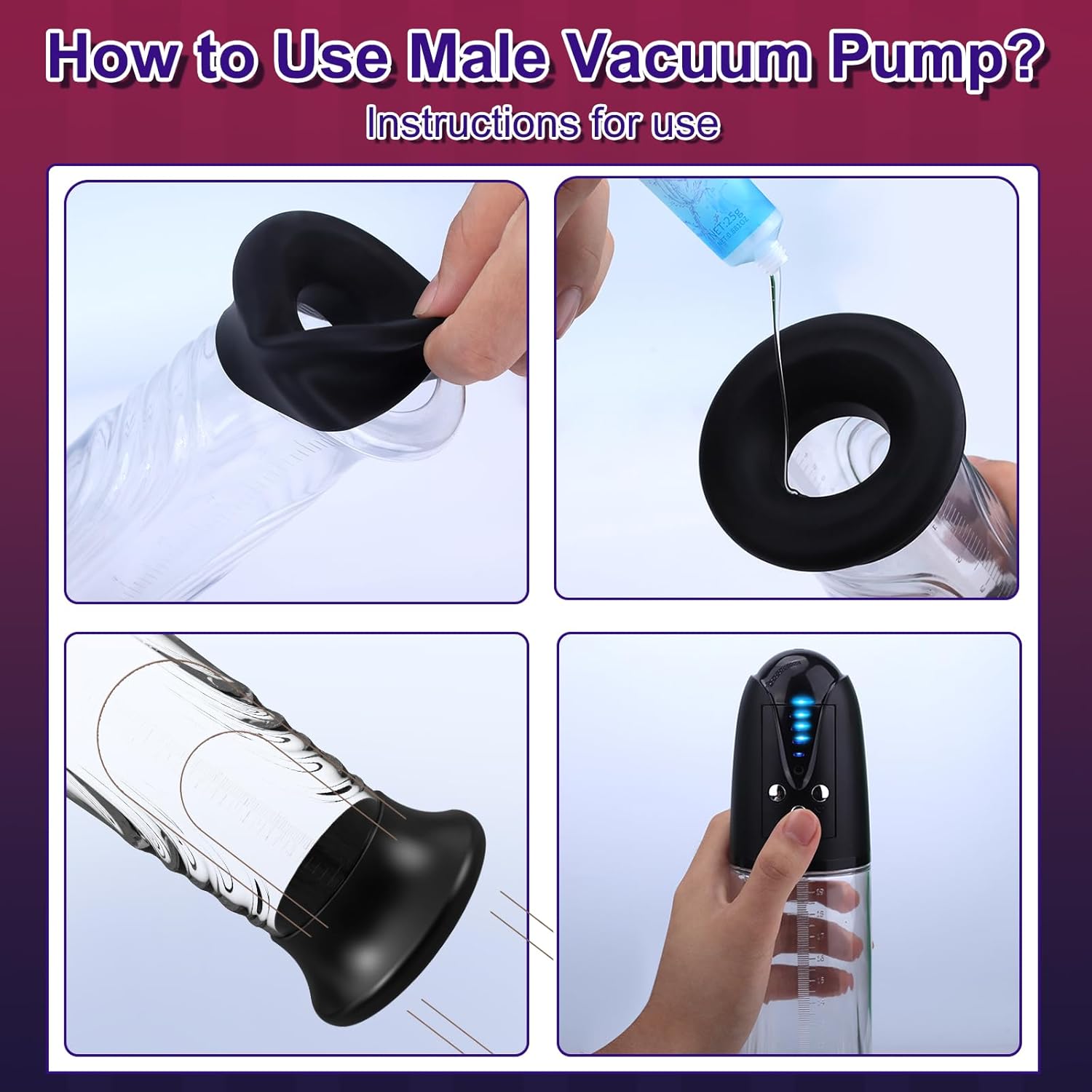 Electric Penis Enlarger Vacuum Pump - Adult Toys Male Masturbator Penis Enlargement Extend Pumps Air Pressure Device Stimulator with 4 Suction Modes, Adult Sex Toys & Games Pumps & Enlargers for Men