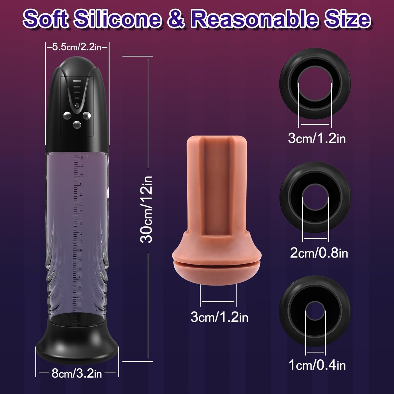 Electric Penis Enlarger Vacuum Pump - Adult Toys Male Masturbator Penis Enlargement Extend Pumps Air Pressure Device Stimulator with 4 Suction Modes, Adult Sex Toys & Games Pumps & Enlargers for Men