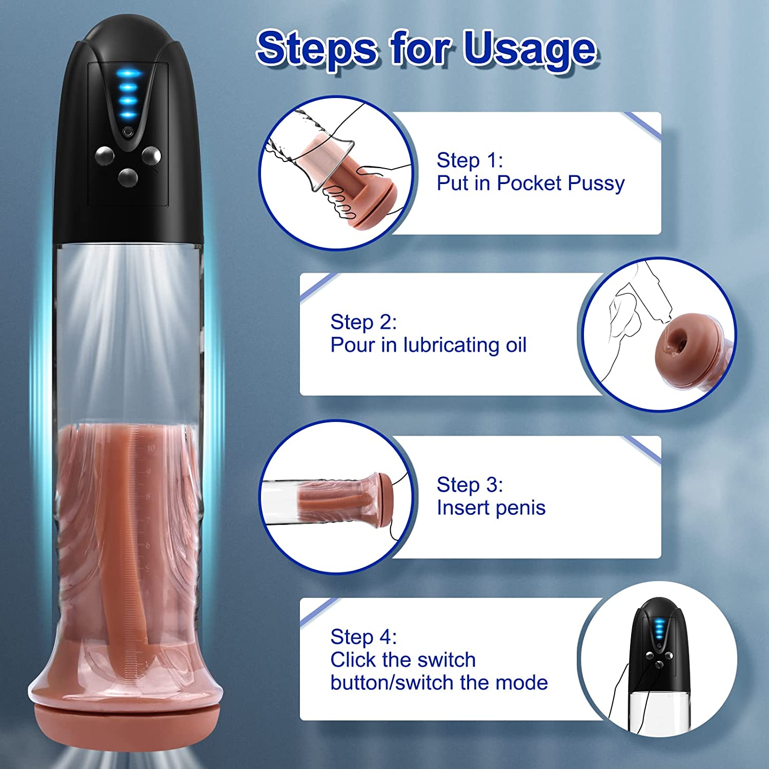 Wholesale Electric Penis Vacuum Pump with Pocket Pussy Automatic