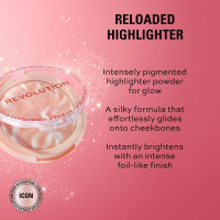 Revolution, Reloaded Pressed Powder Highlighter, Intensely Pigmented for a High Impact Dewy Finish, Dare to Divulge, 0.22 Oz Dare to Divulge 0.22 Ounce (Pack of 1)