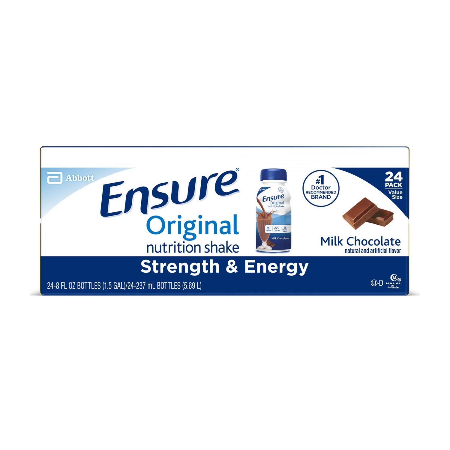 Ensure Original Therapeutic Milk Chocolate, 8 Ounce Recloseable Carton, Abbott 64937 - Case Of 24