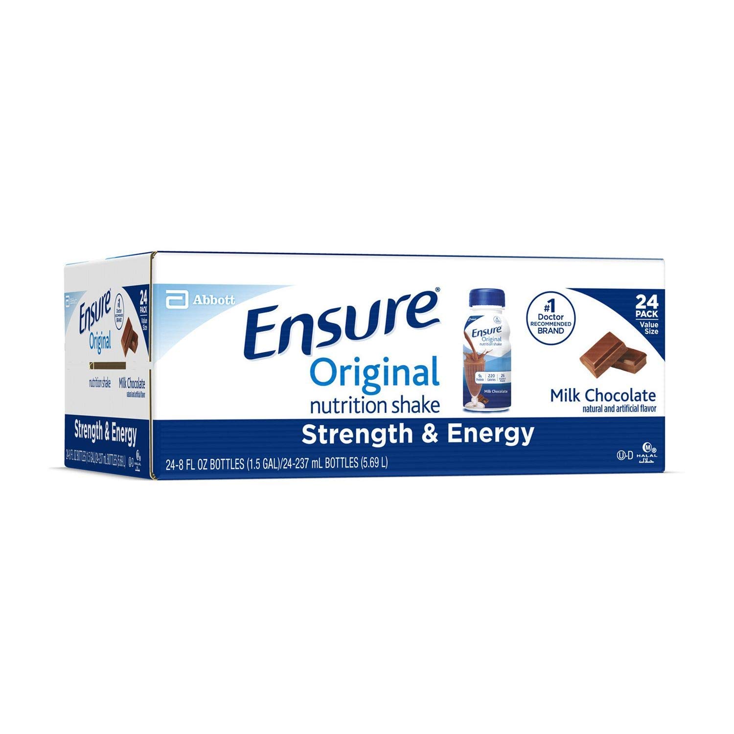 Ensure Original Therapeutic Milk Chocolate, 8 Ounce Recloseable Carton, Abbott 64937 - Case Of 24