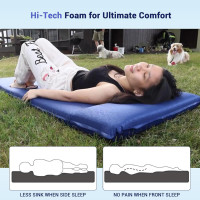 Elegear Self Inflating Sleeping Pad, 3.18'' Ultra-Thick Memory Foam Camping Pad with Pillow, 20s Fast Inflating Camping Mattress Pad, 4-Season Insulated Camp Sleeping Mat for Camping/Travel/Tent/Car Blue