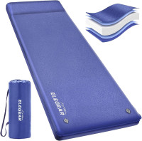 Elegear Self Inflating Sleeping Pad, 3.18'' Ultra-Thick Memory Foam Camping Pad with Pillow, 20s Fast Inflating Camping Mattress Pad, 4-Season Insulated Camp Sleeping Mat for Camping/Travel/Tent/Car Blue