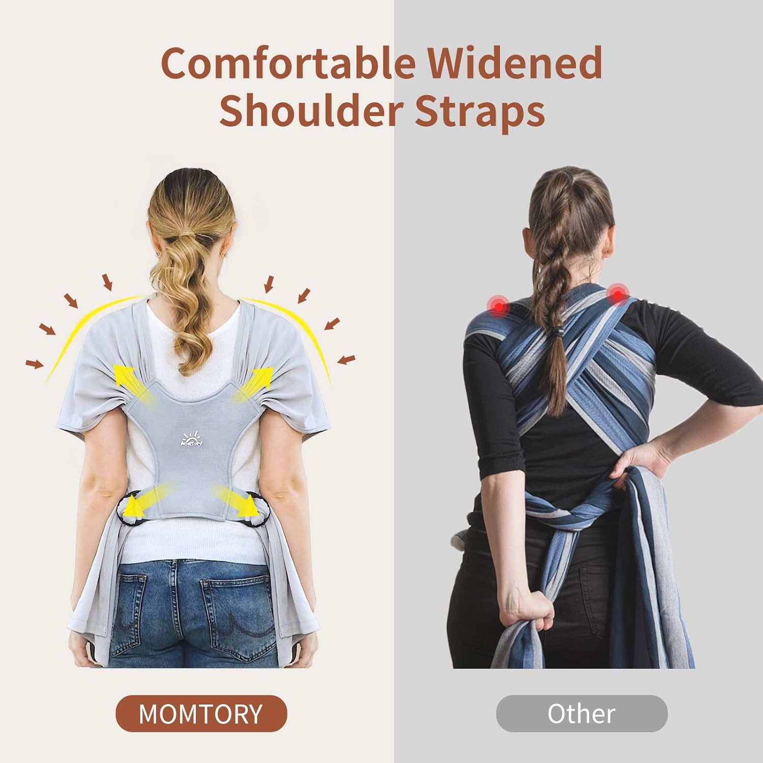 Baby Wraps Carrier/ Sling for Newborn to Toddler, Breathable and Hands Free, Adjustable Carriers (Light Grey)
