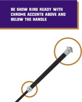 Weaver Livestock Basic Pig Show Whip with Chrome Tipped Handle, Hog Livestock Whip for Show Ring Competition, Leather Pig Whips for Showing Black 36