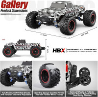 HAIBOXING 1/12 Scale Brushless RC Cars 903A, 4X4 Off-Road RC Monster Truck with Fast Remote Control of 55KM/H Top Speed, Hobby Grade RTR RC Vehicles All Terrain for Adults, Boys