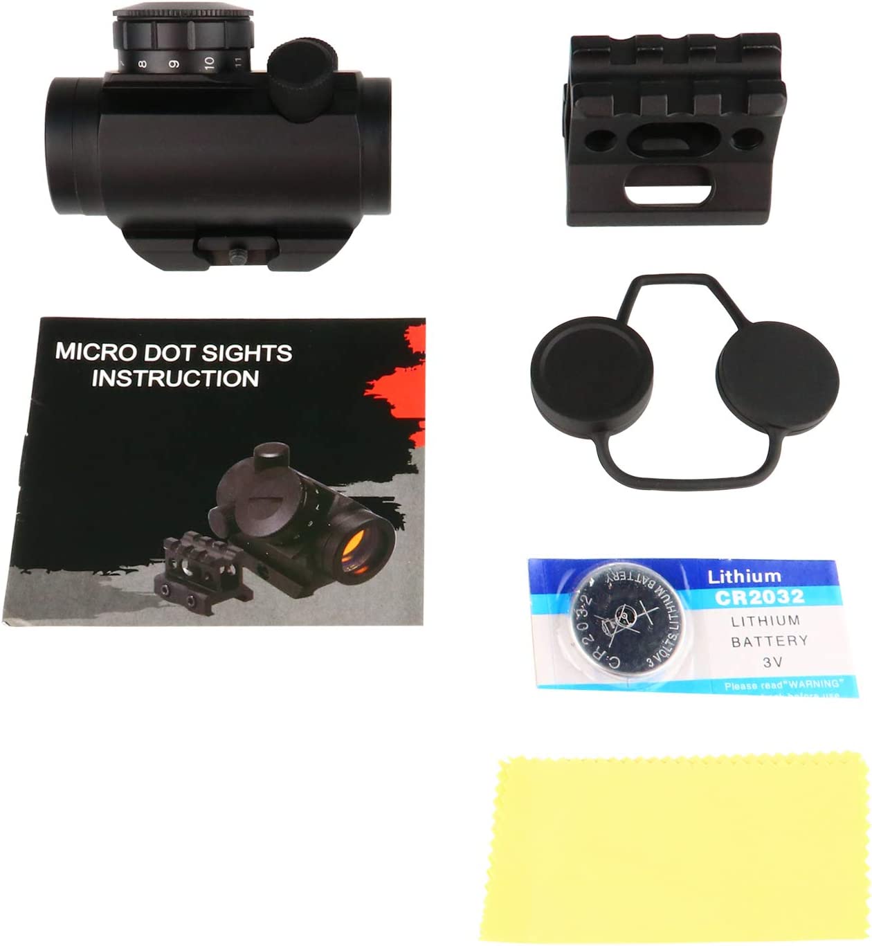 Beileshi Red Dot Sight, 4 MOA Compact Red Dot Gun Sight Rifle Scope with 1 inch Riser Mount