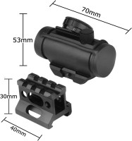 Beileshi Red Dot Sight, 4 MOA Compact Red Dot Gun Sight Rifle Scope with 1 inch Riser Mount