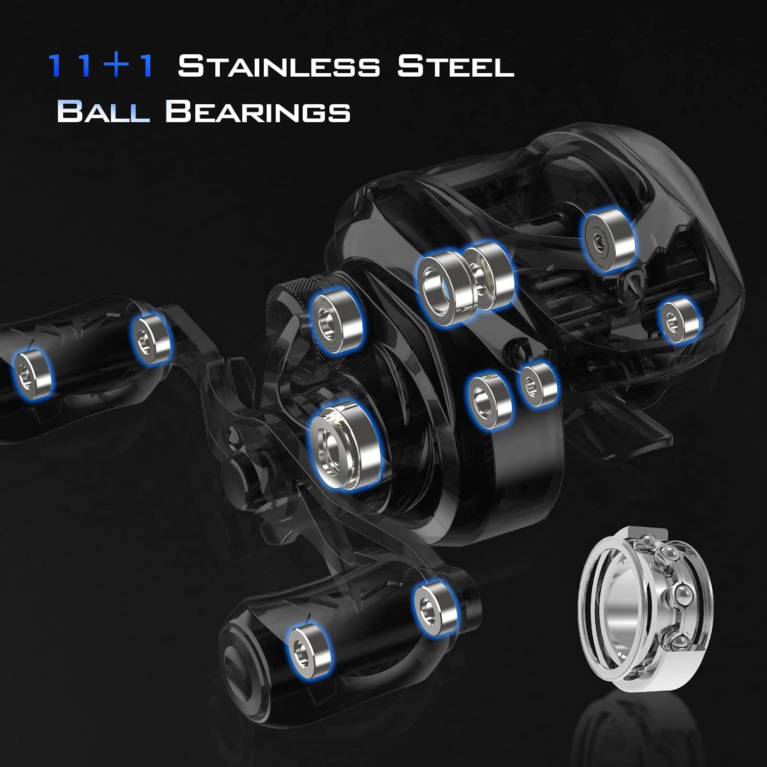 KastKing Verus Baitcasting Fishing Reel, New Assassin Version, Only 5.4 oz. Carbon Fiber Frame & Side Covers, Carbon Fiber Drag System & 11+1 Double Shielded Ball Bearings, 8.1:1 Gear Ratio