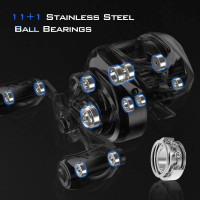 KastKing Verus Baitcasting Fishing Reel, New Assassin Version, Only 5.4 oz. Carbon Fiber Frame & Side Covers, Carbon Fiber Drag System & 11+1 Double Shielded Ball Bearings, 8.1:1 Gear Ratio