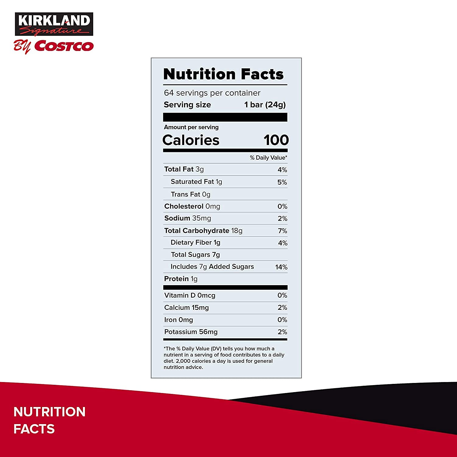 Kirkland Signature Soft & Chewy Chocolate Chips Granola Bars, 54.4 oz Chocolate 36 Count (Pack of 1)