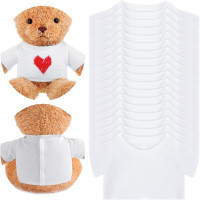18 Pcs Stuffed Bear Clothes Sublimation Blank Bear Shirt Doll T-Shirts Stuffed Animal Tshirt Bear Basic Shirts Easy to Wear Fit 14-18 Inches Stuffed Dolls
