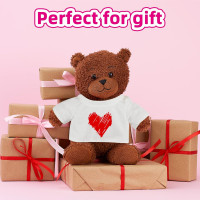 18 Pcs Stuffed Bear Clothes Sublimation Blank Bear Shirt Doll T-Shirts Stuffed Animal Tshirt Bear Basic Shirts Easy to Wear Fit 14-18 Inches Stuffed Dolls