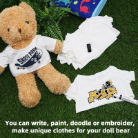 18 Pcs Stuffed Bear Clothes Sublimation Blank Bear Shirt Doll T-Shirts Stuffed Animal Tshirt Bear Basic Shirts Easy to Wear Fit 14-18 Inches Stuffed Dolls