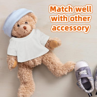 18 Pcs Stuffed Bear Clothes Sublimation Blank Bear Shirt Doll T-Shirts Stuffed Animal Tshirt Bear Basic Shirts Easy to Wear Fit 14-18 Inches Stuffed Dolls