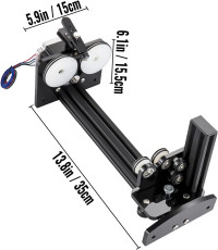 VEVOR Rotary Axis Attachment, 4 Wheels Laser Rotary Attachment, 57 Stepper Motor Laser Cutter Rotary, 50 mm-350 mm Carve Length for Engraving Cutting Machine Spherical Carving Cylinder Carving Rotary Axis Attachment A