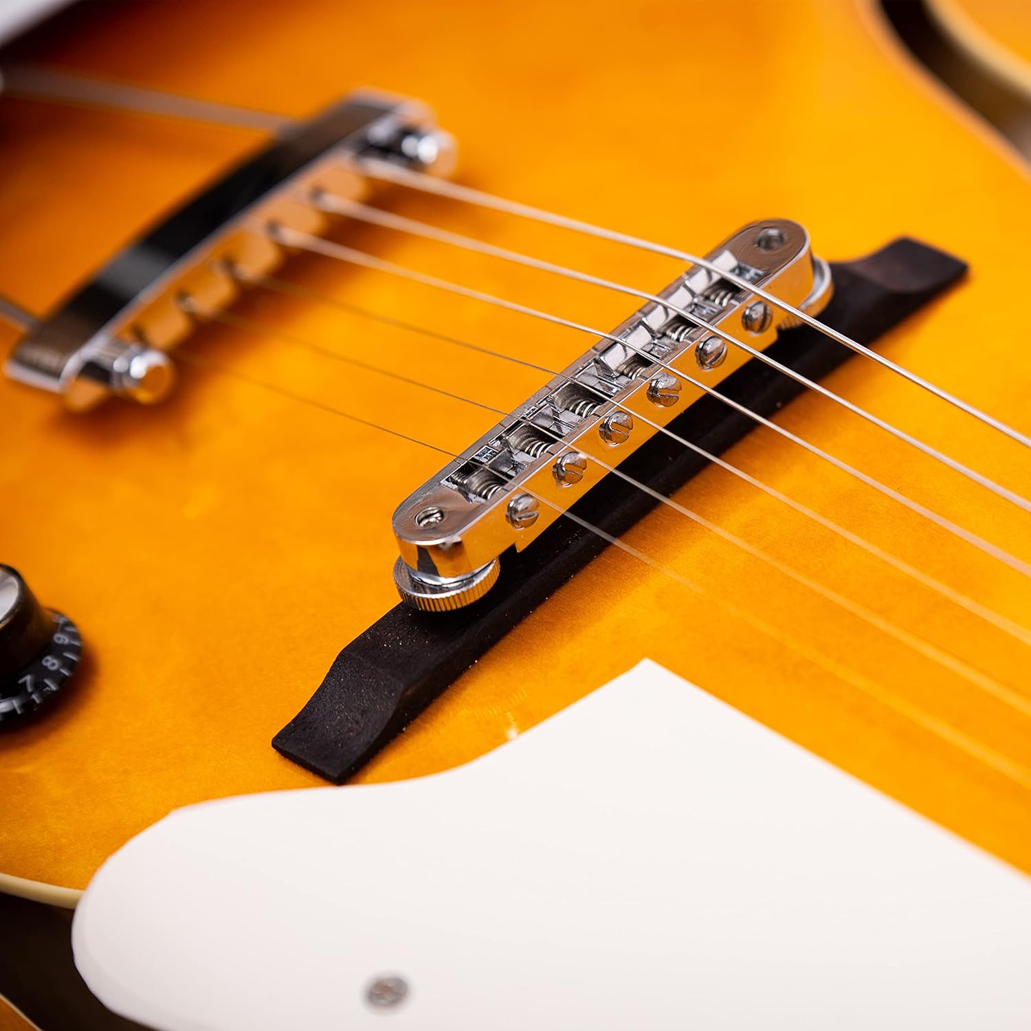 RZT-22 Thinline Electric Guitar Archtop Semi-hollow body with Single-Coil Pickup- Perfect for Rock, Blues, and Jazz Music (Vintage Sunburst)