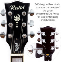 RZT-22 Thinline Electric Guitar Archtop Semi-hollow body with Single-Coil Pickup- Perfect for Rock, Blues, and Jazz Music (Vintage Sunburst)