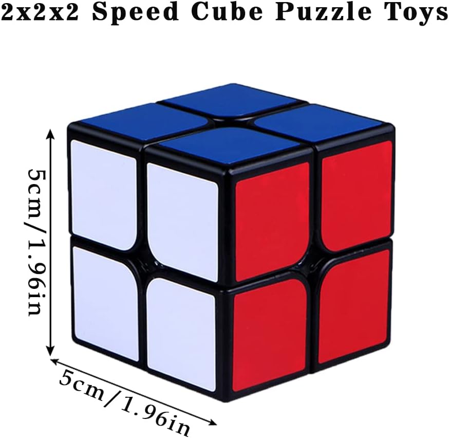2x2 Speed Cube, Classic 2x2 Cube Puzzles Toy (Black) 2x2 Cube Black