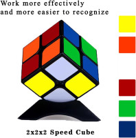 2x2 Speed Cube, Classic 2x2 Cube Puzzles Toy (Black) 2x2 Cube Black