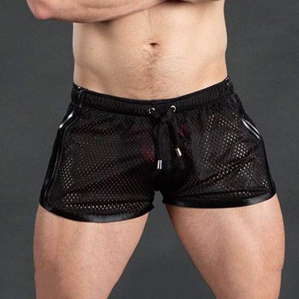 Wholesale WENKOMG1 Mens Mesh Gay Shorts,See Through Side Stripes  Lightweight Quick Dry Casual 3 Inch Booty Bottom Short Large Black | Supply  Leader — Wholesale Supply