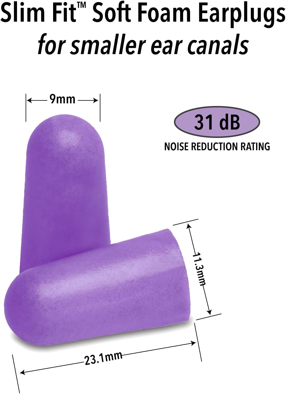 Mack's Slim Fit Soft Foam Earplugs, 50 Pair - Small Ear Plugs for Sleeping, Snoring, Traveling, Concerts, Shooting Sports & Power Tools | Made in USA