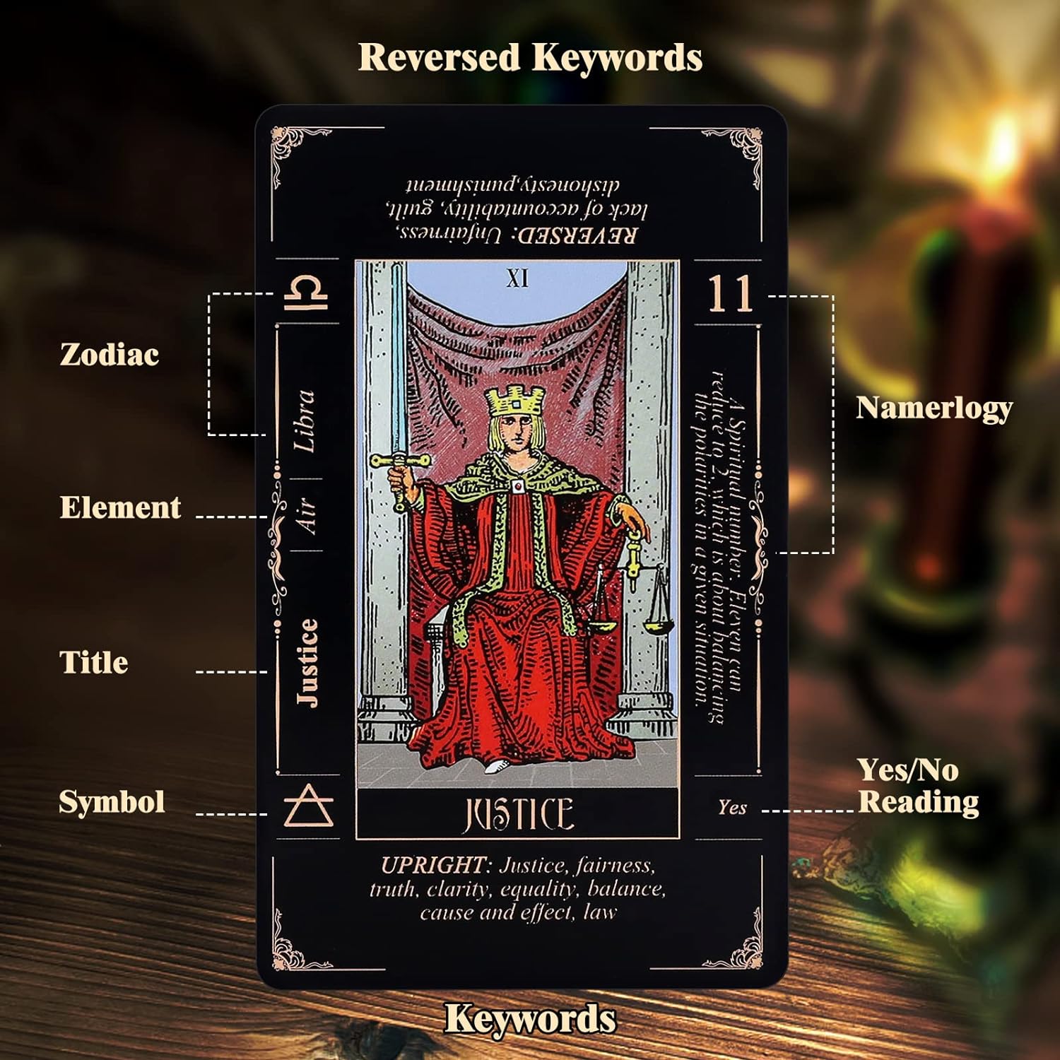 Tarot Cards with Guide Book & Linen Carry Bag, 78 Classic Original Tarot Cards Deck Fortune Telling Game with Meanings on Them for Beginners to Expert Black Tarot Cards