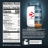 Dymatize ISO100 Whey Protein Powder Isolate, Chocolate Peanut Butter, 25g of Protein, 20 Servings, 5.5g BCAAs, Less Than 120 Cal., Gluten Free, 1g Fat, 1g Sugar, 2g Carb Chocolate Peanut Butter 20 Servings (Pack of 1)