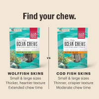 The Honest Kitchen Human Grade Ocean Chews Crispy Cod Fish Skins Dog Treats, 5.5 Ounces Cod 5.5 Ounce (Pack of 1)