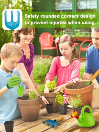 Biubee Toddler Gardening Tools Set - Sturdy Kids Watering Can Toy, Child Gardening Set with Metal Shovel Hand Rake Kids Gloves, Garden Toys for Baby Outdoor Beach Sand Toy Gift First Edition