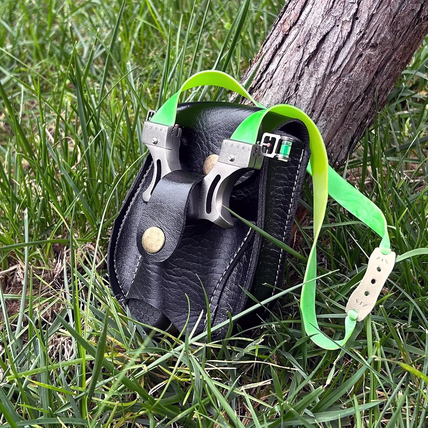 Slingshot, Hunting Sling Shot Set for Adults, Professional Stainless Steel Tactical Slingshots, High Velocity Catapult with Ammo Balls, Rubber Bands, Ammo Pouch, Target 01Black