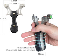 Slingshot, Hunting Sling Shot Set for Adults, Professional Stainless Steel Tactical Slingshots, High Velocity Catapult with Ammo Balls, Rubber Bands, Ammo Pouch, Target 01Black