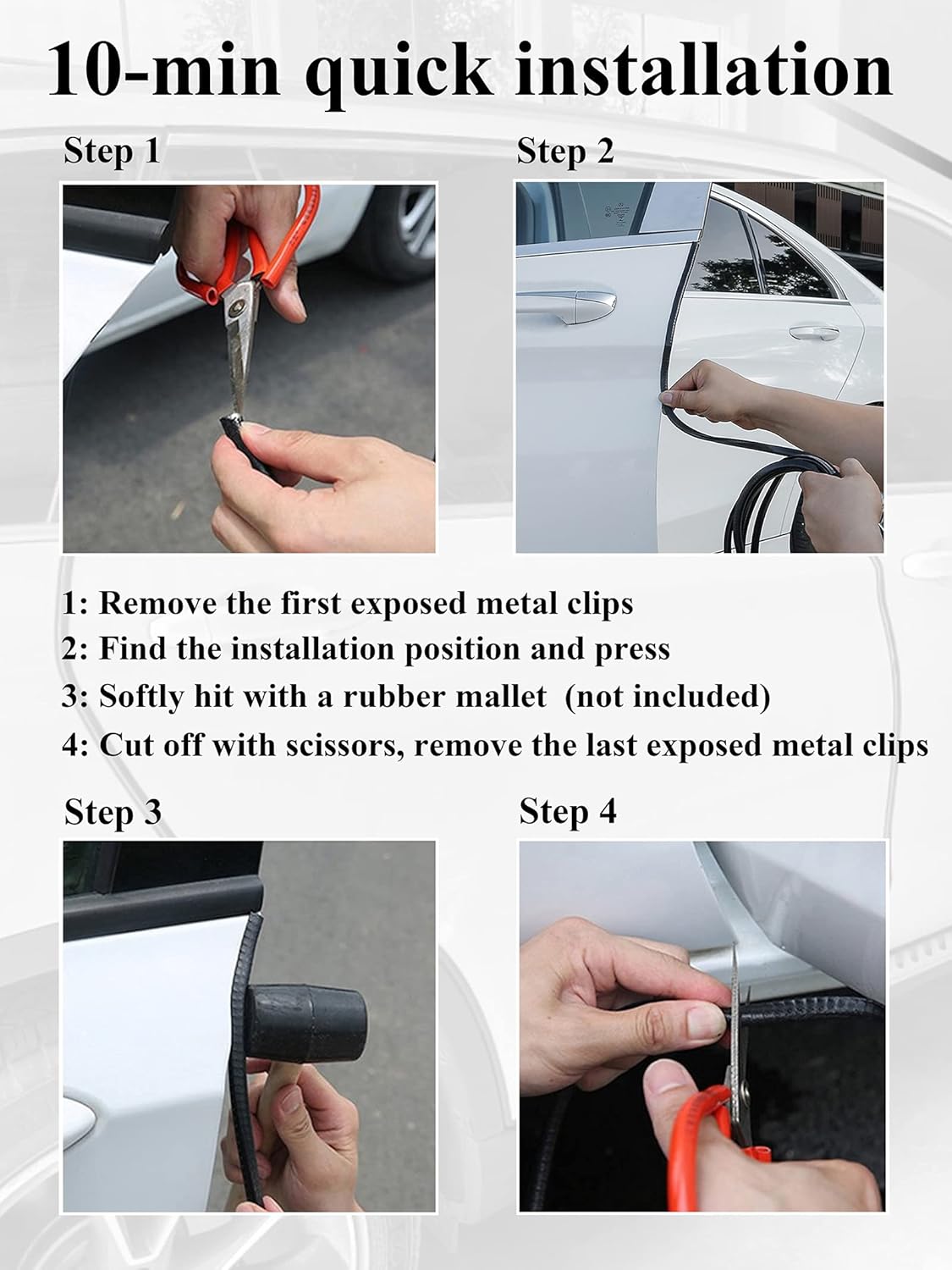 SYOAUTO 32Ft(10M) Door Edge Guard Black Car Guards Protector for Cars Rubber Auto Trim U Shape Build in Metal Sheet No Need Adhesive Easy to Cut Most Black 32Ft