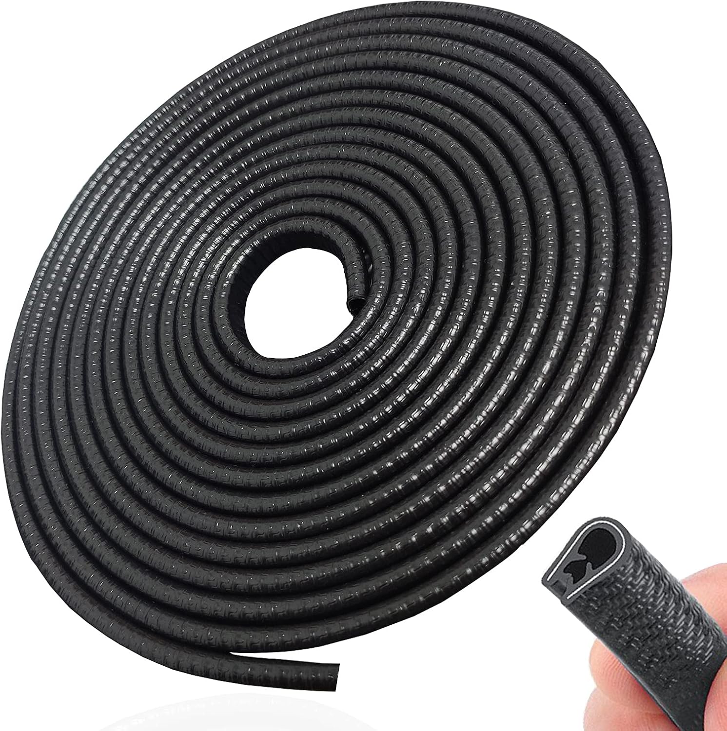 SYOAUTO 32Ft(10M) Door Edge Guard Black Car Guards Protector for Cars Rubber Auto Trim U Shape Build in Metal Sheet No Need Adhesive Easy to Cut Most Black 32Ft
