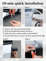 SYOAUTO 32Ft(10M) Door Edge Guard Black Car Guards Protector for Cars Rubber Auto Trim U Shape Build in Metal Sheet No Need Adhesive Easy to Cut Most Black 32Ft