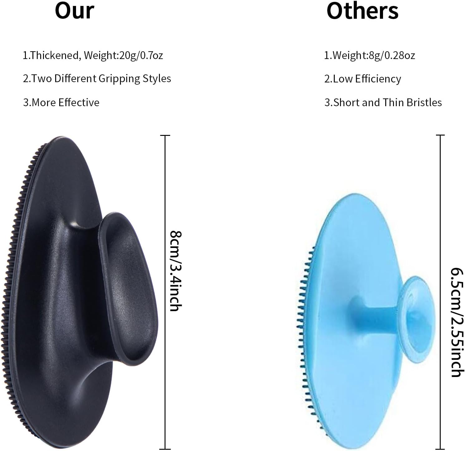 4 Pack Silicone Face Scrubber, Beomeen Facial Cleansing Brush Soft Silicone Facial Exfoliation and Massage Brush Blackhead Scrubber for Men and Women (Black) Black 4