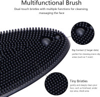 4 Pack Silicone Face Scrubber, Beomeen Facial Cleansing Brush Soft Silicone Facial Exfoliation and Massage Brush Blackhead Scrubber for Men and Women (Black) Black 4