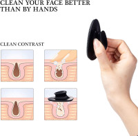4 Pack Silicone Face Scrubber, Beomeen Facial Cleansing Brush Soft Silicone Facial Exfoliation and Massage Brush Blackhead Scrubber for Men and Women (Black) Black 4
