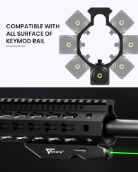 Votatu K4L-G Green Laser Sight Compatible with Keymod Rail, Ultra Low-Profile Tactical Rifle Keymod Laser Beam with Strobe Function Magnetic Rechargeable