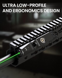 Votatu K4L-G Green Laser Sight Compatible with Keymod Rail, Ultra Low-Profile Tactical Rifle Keymod Laser Beam with Strobe Function Magnetic Rechargeable