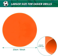 ZIECE Spot Markers Rubber Floor Dots 9inch Non Slip Flat Cones Agility Dots for Kids Soccer Basketball Sports Speed Agility Training, Preschool Classroom Activities (9inch 12Pcs Orange Spot Markers)